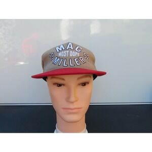 Rare - Mac Miller Most Dope Snapback Hat Men's Adjustable Tan Red Rapper Merch